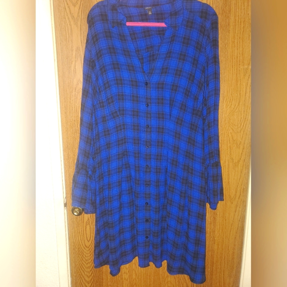 Blue And Black Gingham Dress